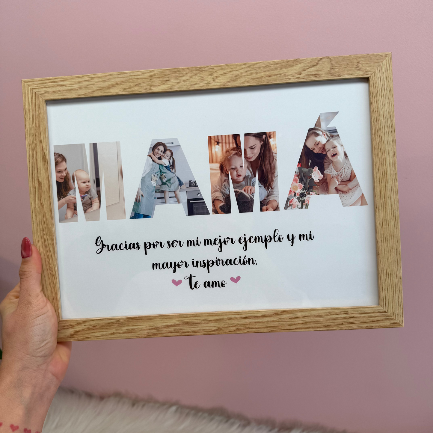 Cuadro personalizado para regalar a mamá con fotos